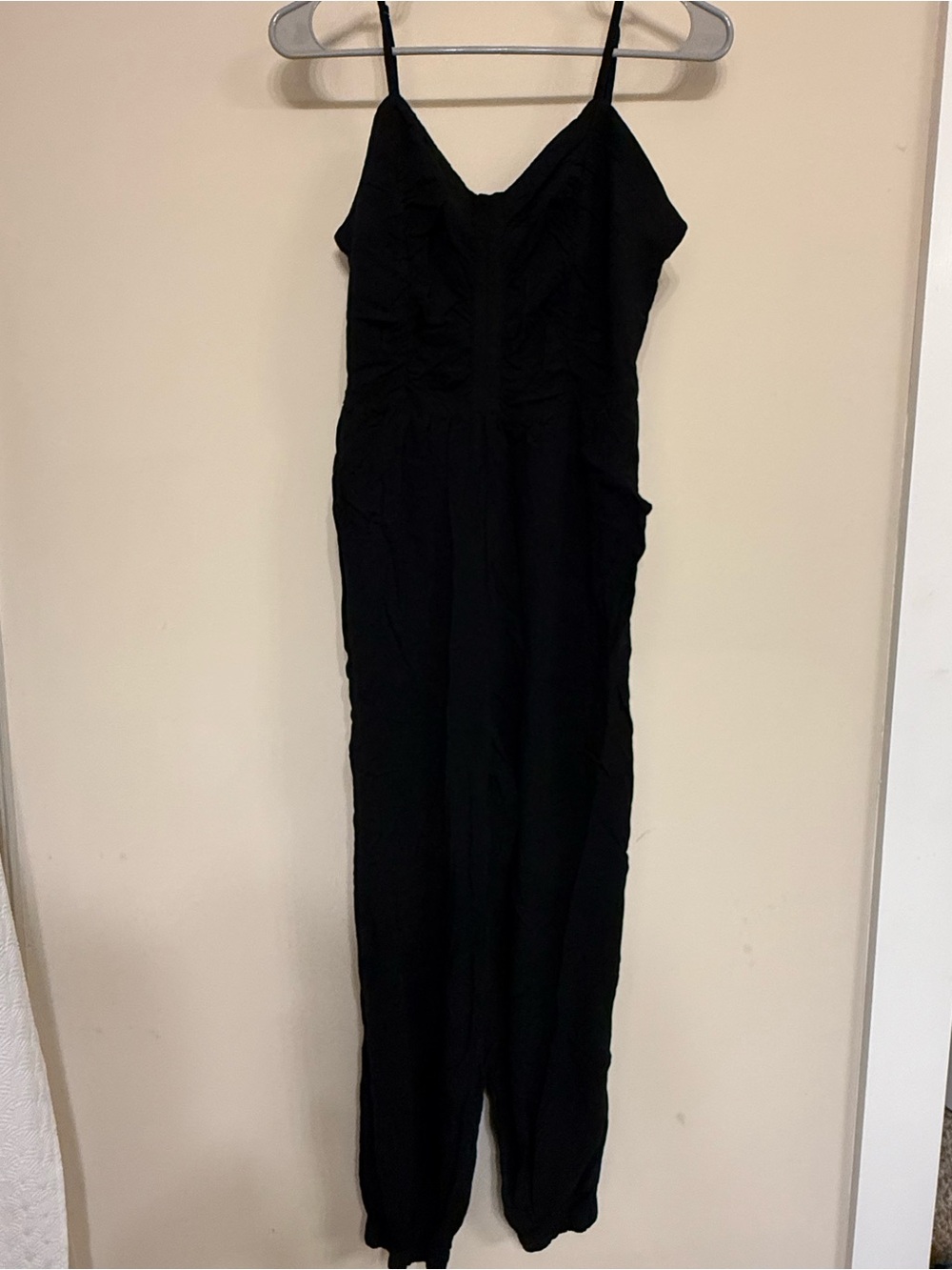 Aeropostale Black V-Neck Spaghetti Strap Jumpsuit - Sleek Evening Romper